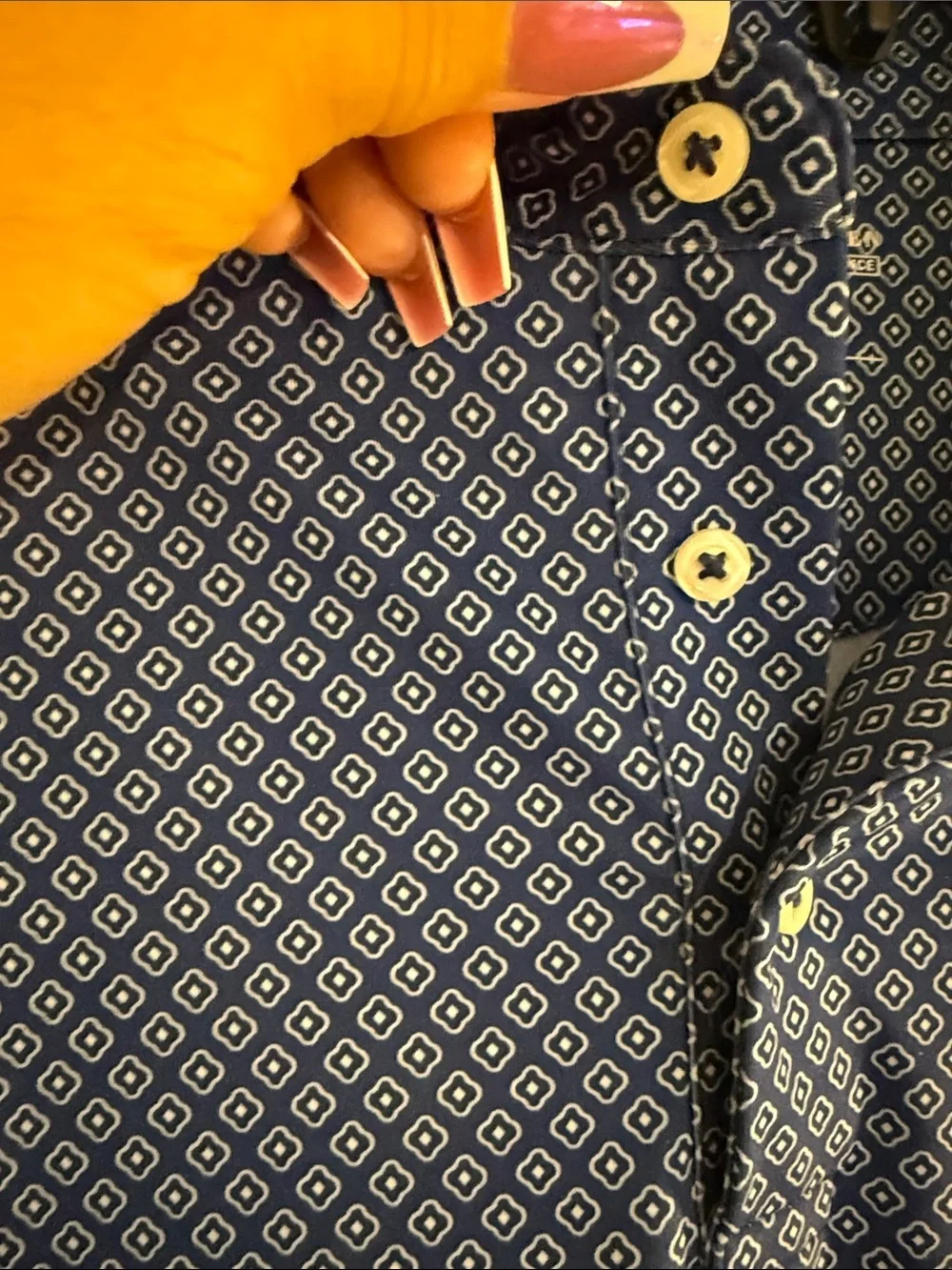 Polo by Ralph Lauren Navy Geometric Short-Sleeve Polo